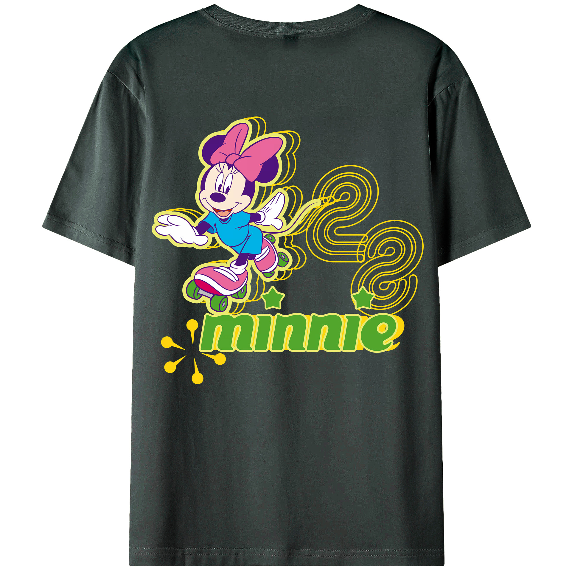 （画像用） ミッキーマウス Mickey Mouse 綿100％ メンズ半袖Tシャツ（バックプリント） 通気性